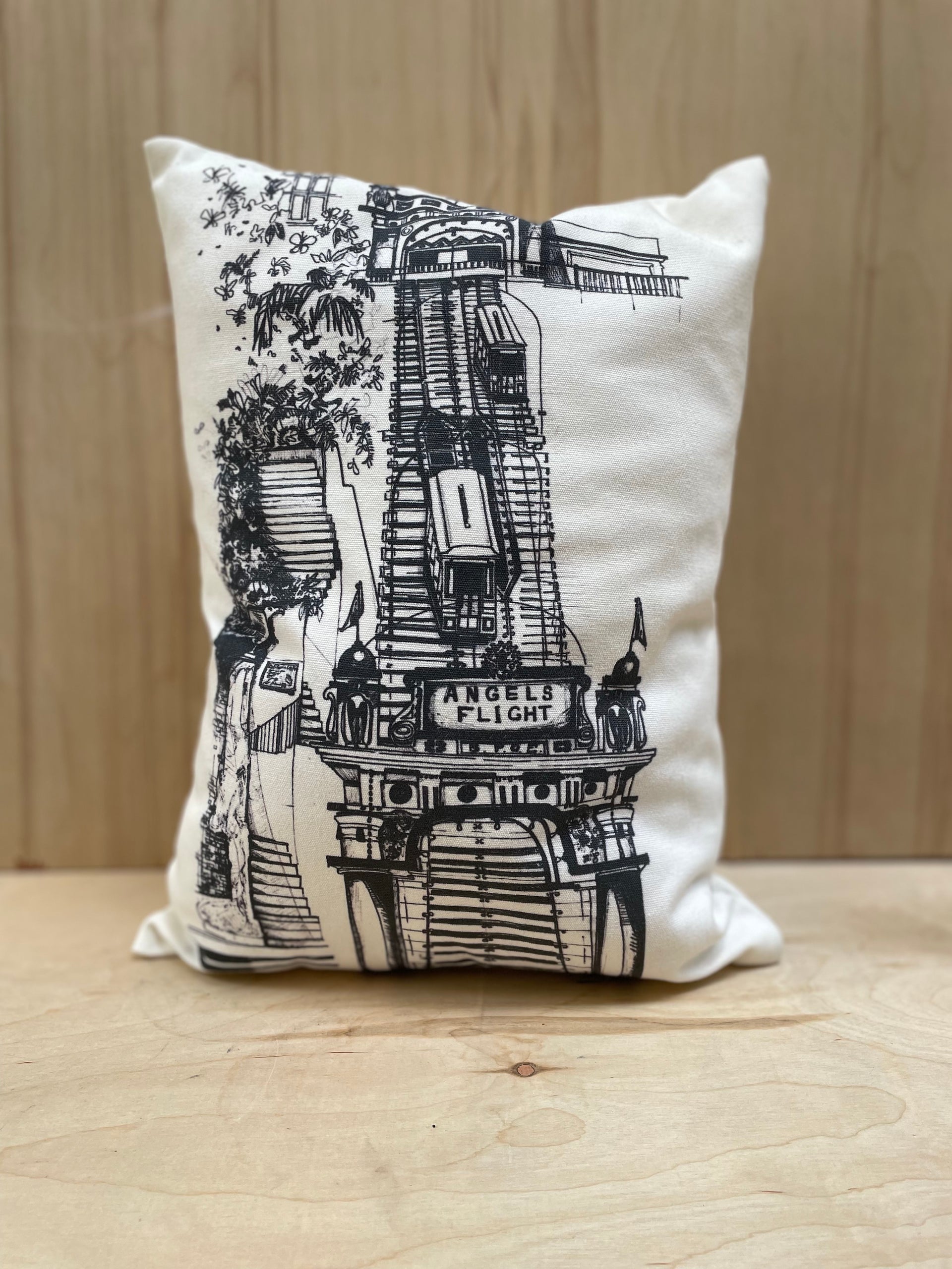 Angel's Flight Incline Art Accent Pillow