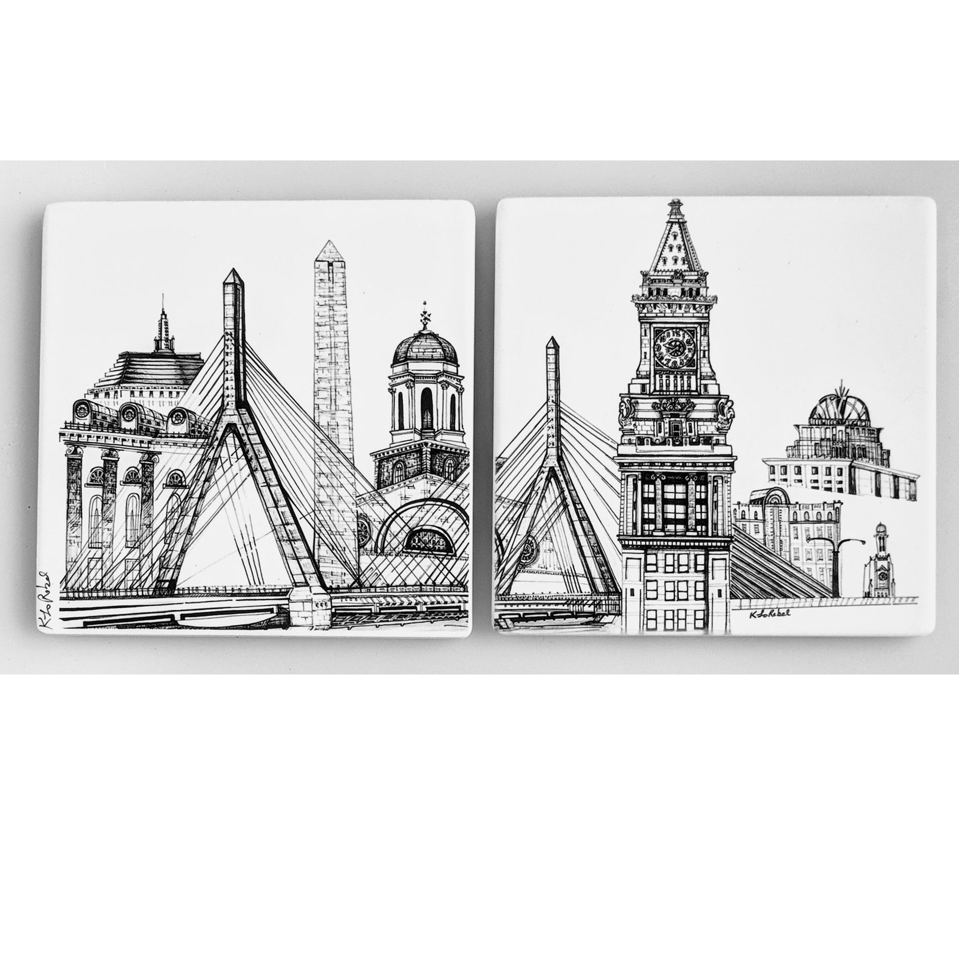 Boston Landmarks Coaster Set