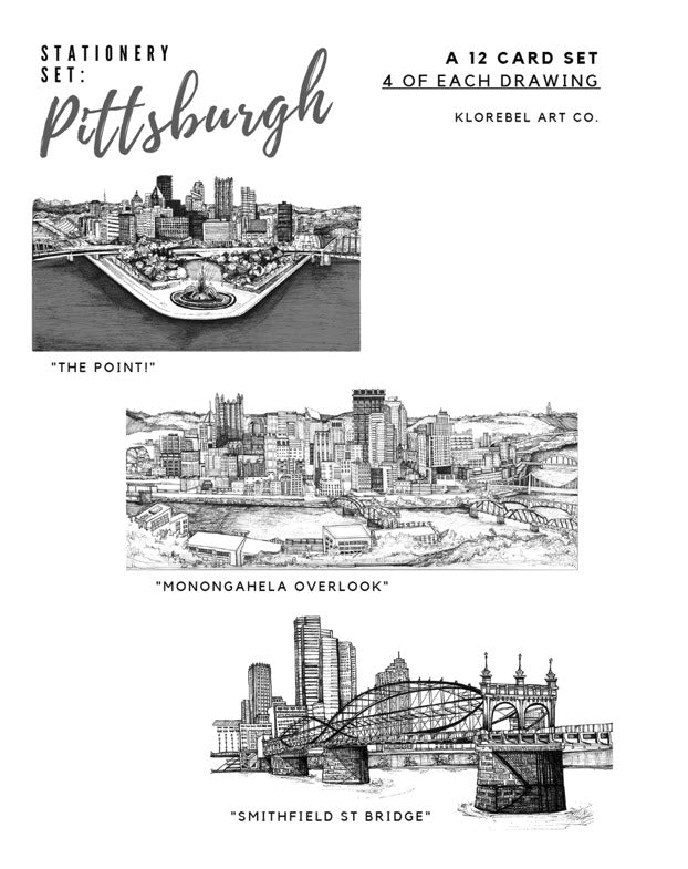 Notecard 12 Pack - Pittsburgh Views