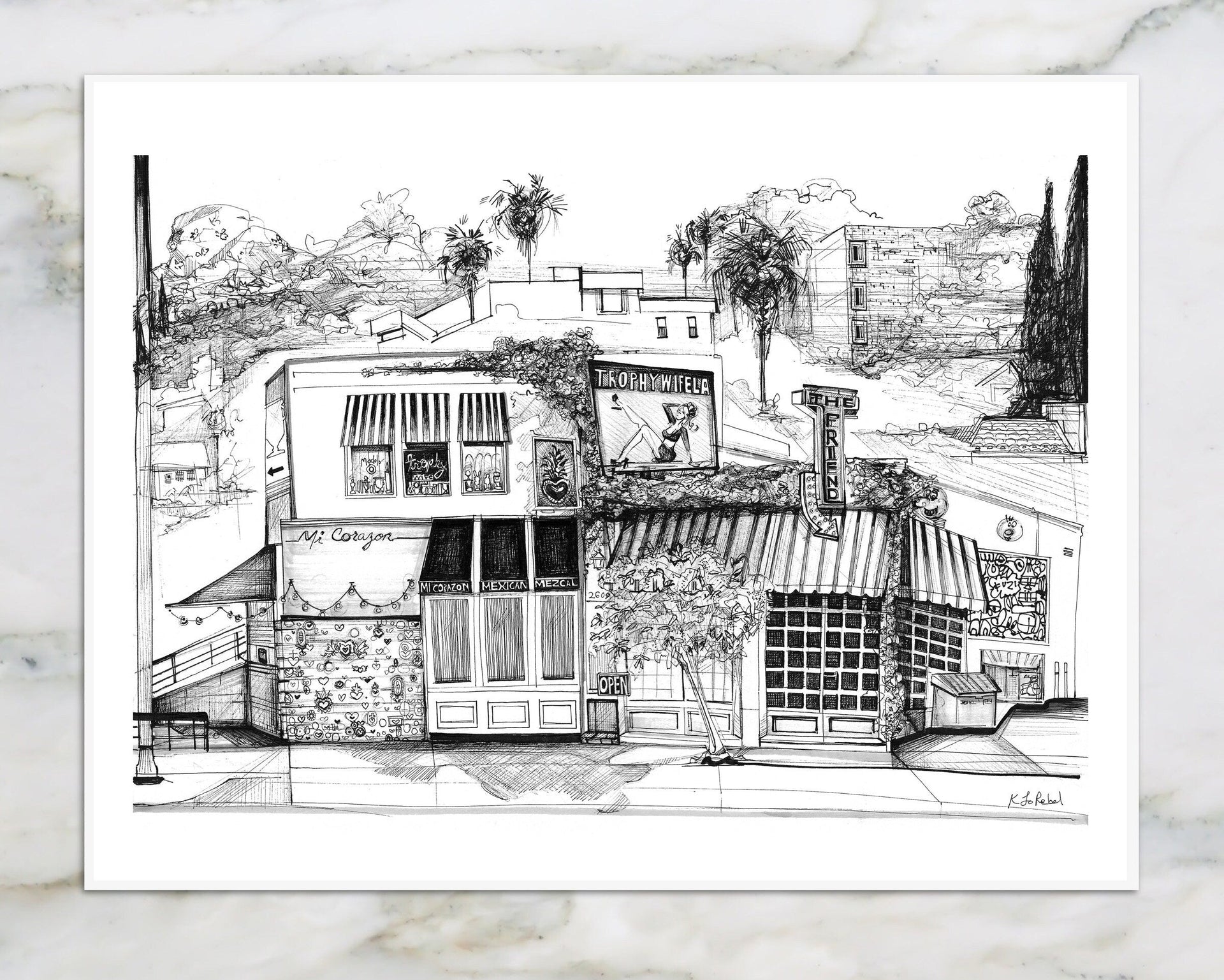 Hyperion Ave - Silverlake - Los Angeles | Art Print