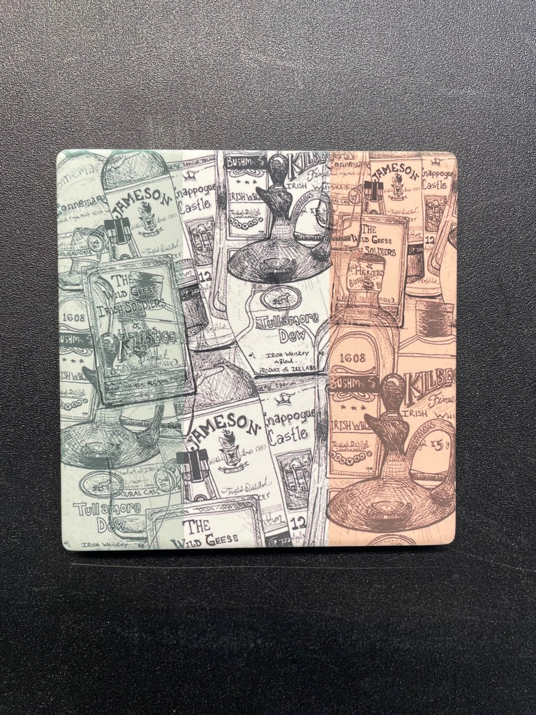 Tri Colored Irish Whiskey Coaster Set