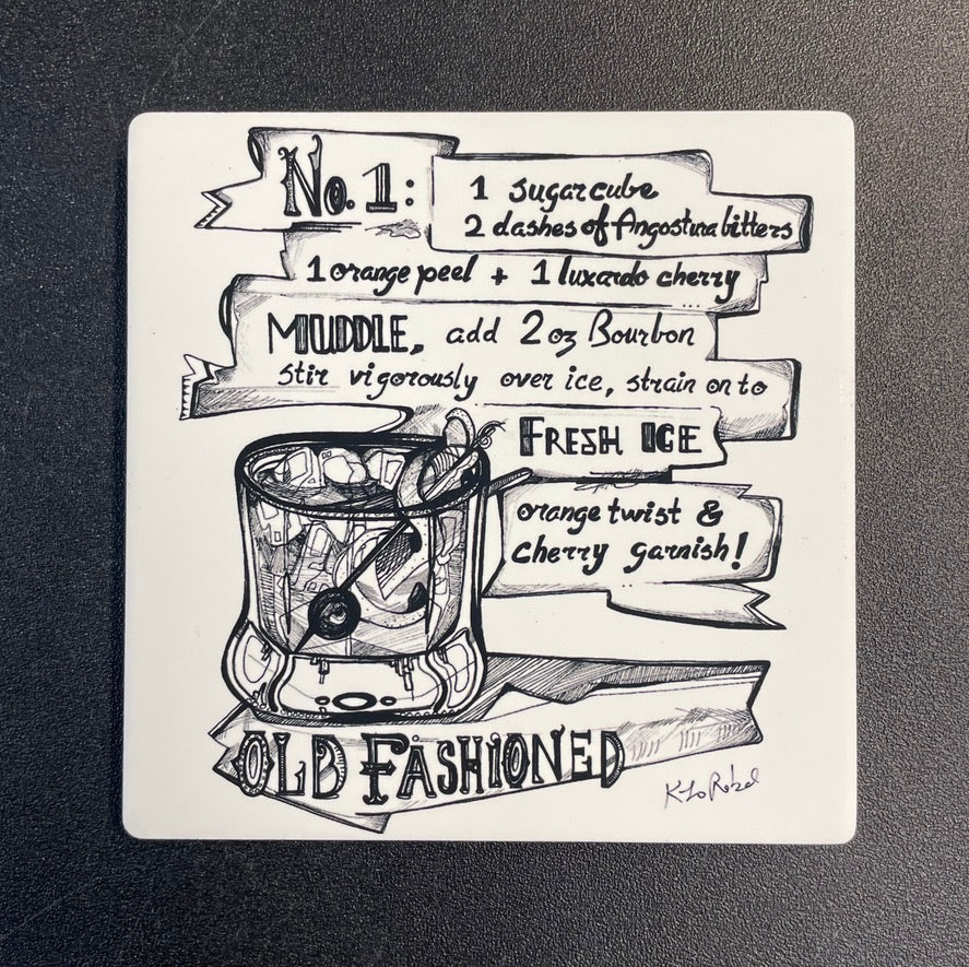 Old Fashioned Cocktail Coaster Set