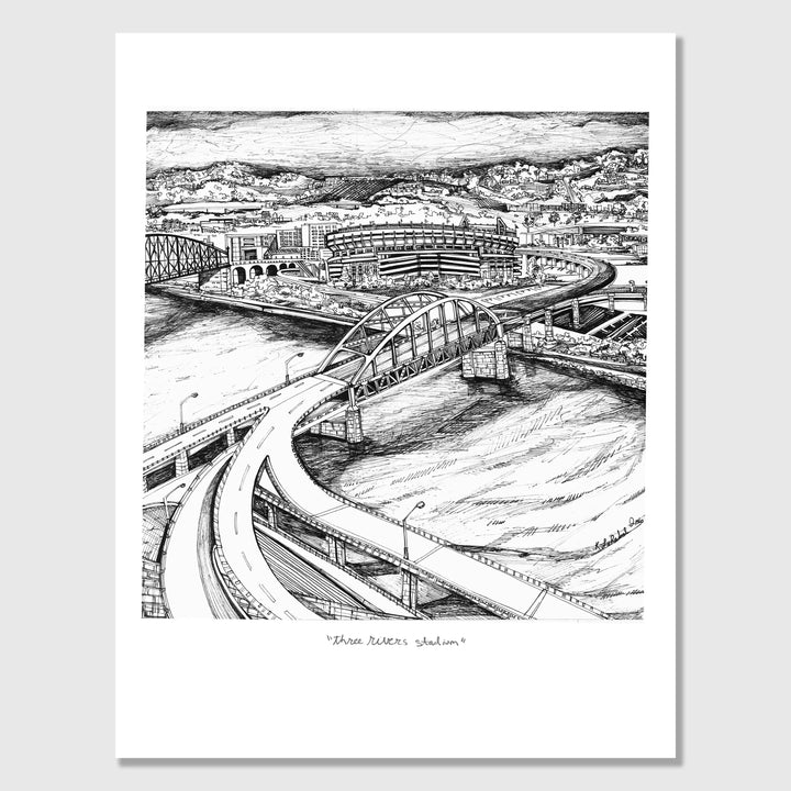 3 Rivers Graphic Three Rivers Stadium | Art Print