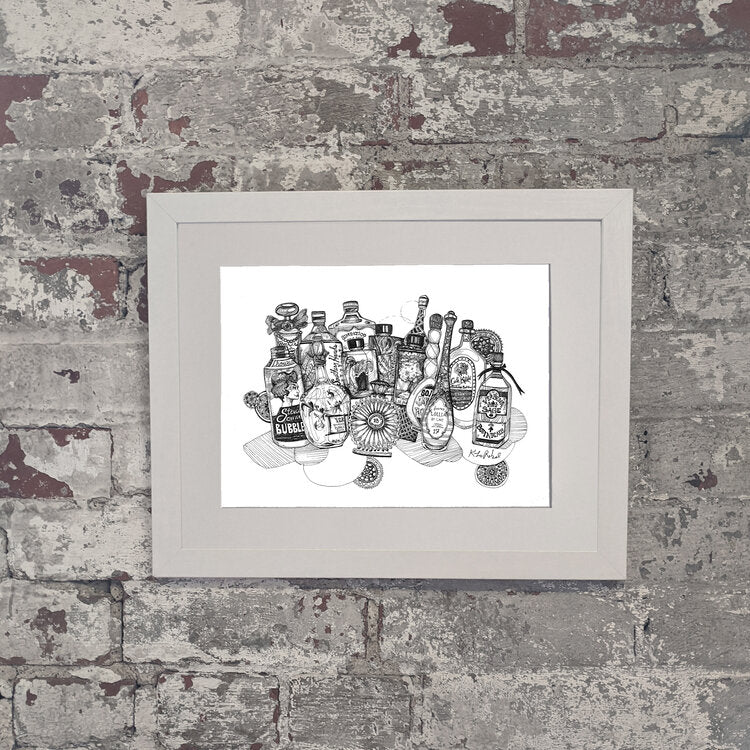 Antique Bottles, Bubble Bath | Art Print