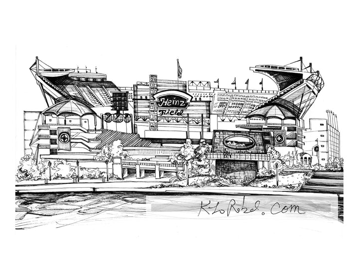 Pittsburgh Steelers Heinz Field Art Print by Local Pittsburgh Artist KLoRebel