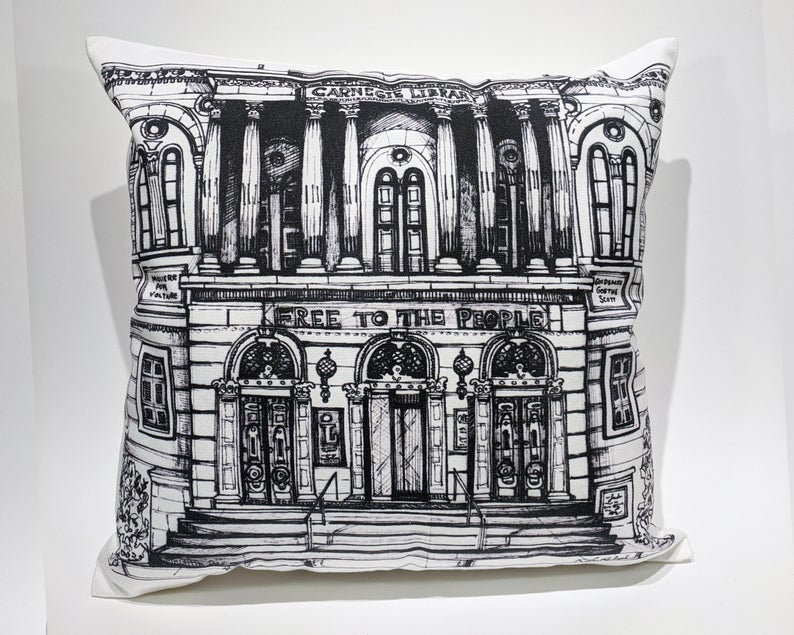 Carnegie Library Art Accent Pillow