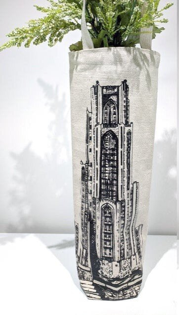 Cathedral of Learning Wine Tote - Natural