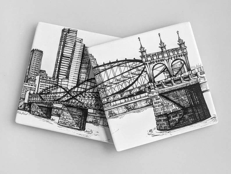 Smithfield Street Bridge Coaster Set